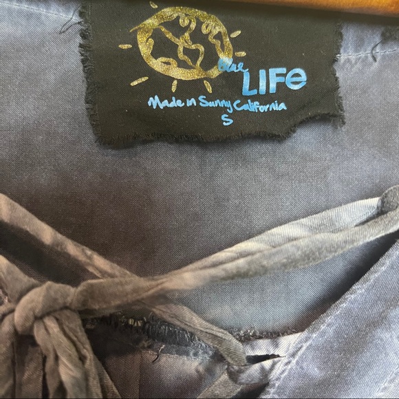 Blue life bell sleeve boho tie top - Picture 4 of 7